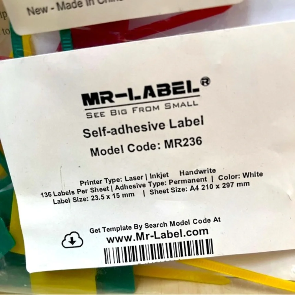 Tags for cords. Sturdy, colorful, organized home. Printable labels. EUC